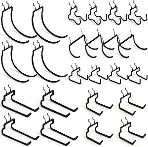 INCLY 24 Pack 1/4" Pegboard Drill Holder Tool Utility Hooks
