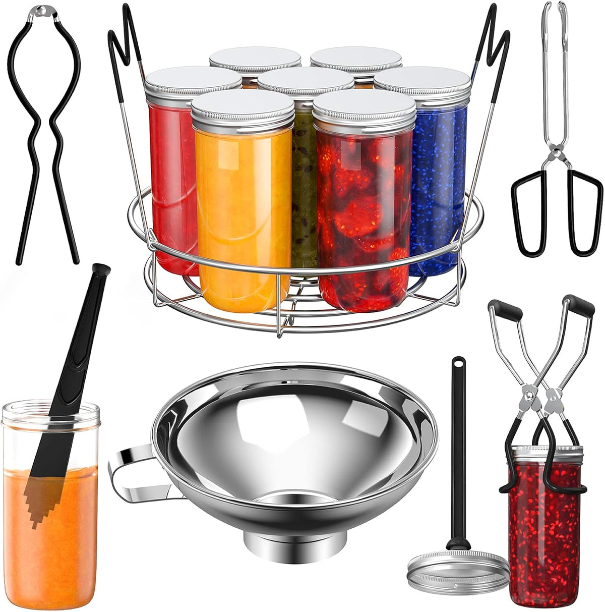 Pisol Canning Supplies Starter Kit, Tools Set with Stainless Steel Rack