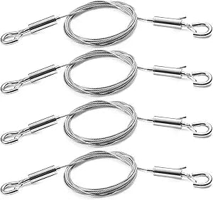 Adjustable Picture Hanging Wire 4PCS Mirror Frame Kit,Heavy Duty Stainless Steel Rope 3m x1.5mm for Mirrors,Frames,Artwork,Light Lamp,Billboards,Basket Flowerpot Hold Up to 30kg(66lb)