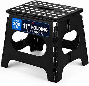 ACSTEP 11 Inch Folding Step Stool for Kids, Non-Slip Foldable Stools, Black