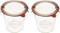 WECK Canning Jars 742 Mold Jars made of Transparent Glass - Eco-Friendly Canning Jar - Storage for Food, Yogurt with Air Tight Seal and Lid - 1/2 Liter Tall Jar Set - (2 Jars)