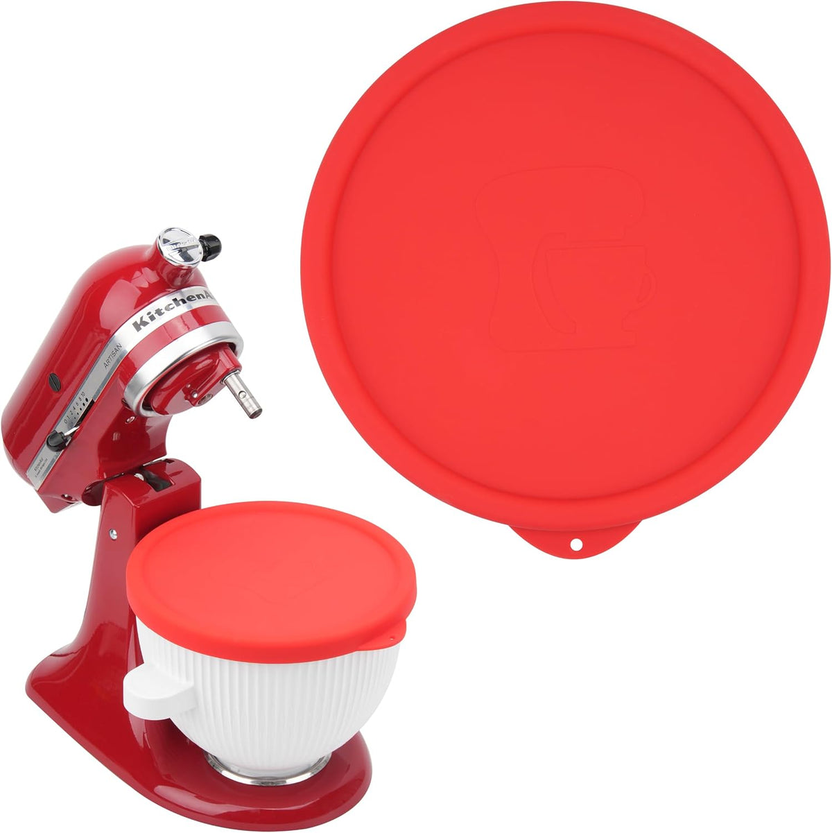 Silicone Lid for KitchenAid 2-QT Ice Cream Mixer Bowl, Ice Cream Maker Attachment, 8.7-Inch Bowl Lid Silicone Cover Accessory for KitchenAid Freezer Bowl, Dishwasher & Freezer Safe (ONLY Lid)