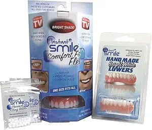 Instant Smile Comfort Fit Flex Teeth Bright Upper and Lower Matching Set