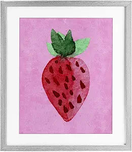 Bright Speckled Strawberry Kitchen, 13 x 16 Inch Framed Print Under Glass