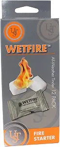 UST WetFire Tinder with Lightweight, Compact Design, Individual Packaging and 5 Year Shelf Life for Hiking, Backpacking, Camping and Outdoor Survival