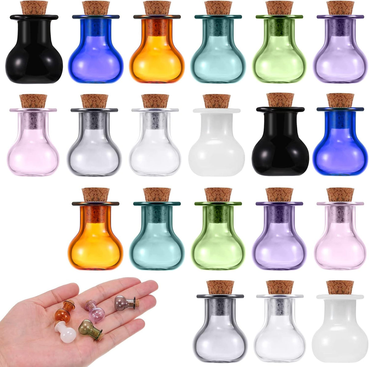 20 Pcs Spell Jars Tiny Bottles with Cork Clear Small Potion Jars