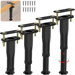 4 PCS Adjustable Height Center Support Leg for Bed Frame (6.5"-11")