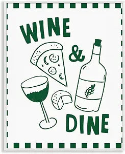 Wine Dine Checkerboard Border, 16 x 20 Inch Framed Gicle Print