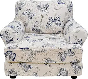 KRFOONN 2 Pieces T Cushion Chair Slipcovers with Arms Stretch Sofa Cover,14