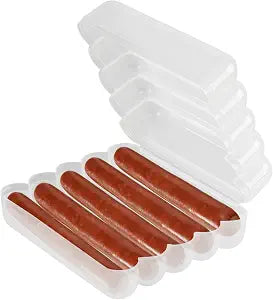 Home-X Hot Dog Keeper  Convenient, BPA-Free, Clear Hot Dog Container  Compact & Airtight Storage Container for Freshness  Leak-proof, Hinged Lid Sausage Storage Container - Holds Upto 10 Hot Dogs