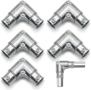 1/2 Inch EMT to EMT 90 Degree Inside Corner Pulling Elbows, EMT Conduit Fittings Set Screw; Electrical Metallic Tube Kit Die Cast Zinc Elbow Capped Corner Coupling (5 Pack)