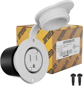 Journeyman-Pro 5279WH Flanged Outlet Receptacle, Front and Back Covers