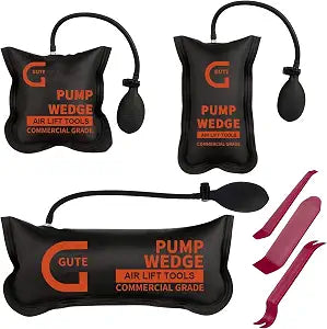 Gute Air Wedge Bag Pump, 3 Pack Commercial Inflatable Air Wedge Bag Tool, Professional Leveling Kit & Alignment Tool, Air Bag Tool for Variety of Jobs, 330 LB Rating,3 Sizes