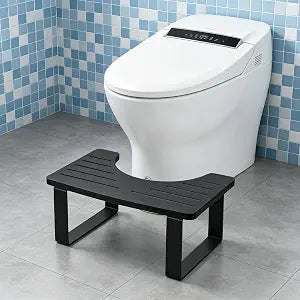 Bamboo Bathroom Toilet Potty Stool, Black