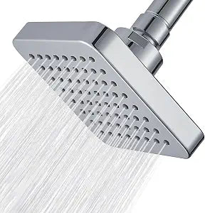 High Pressure Shower Head - 4 Powerful Bathroom Pressure Boosting Rain Showerhead - Perfect Universal Replacement for Square Rainfall Shower Heads (Chrome)