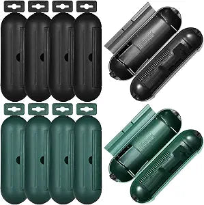 Weewooday 10 Pcs Outdoor Extension Cord Safety Cover, Black Green