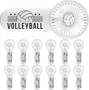 12 Pcs Volleyball Team Gifts Mini Volleyball Fan Bulk, White