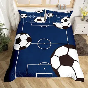 jejeloiu Football Duvet Cover Full Size Boys Girls Teens