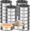 24packs Crumpet Rings 4 Inch English Muffin Rings Stainless Steel Double Rolled Nonstick Metal Round Tart Ring Molds for Cookie Cooking Baking