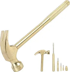 GreatNeck 19006 5-in-1 Hammer Built in Multitool Screwdriver, Chrome Plated