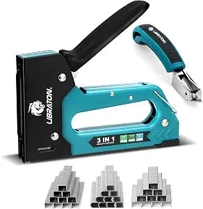 LIBRATON Heavy Duty Staple Gun for Wood Upholstery & Remover Kit, 3in1