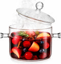 Clear Glass Potpourri Simmer Pot and Cookware for Cooking Stews Hot Beverages Noodles Milk Baby Food Spices, Borosilicate Glass Saucepan Stove Top Boiling Pot and Pan with Lid, Heat Resistance, 1.5L