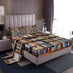 Feelyou Books Sheet Set Twin Size for Boys Girls Deep Pocket
