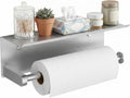FORIOUS Wall Mount Paper Towel Holder with Shelf, Stainless Steel