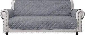 CHHKON Slipcovers for Furniture Sofa Cover with Side Pockets 100% Waterproof Quilted Furniture Protector Sofa Slipcover for Dogs, Pets and Leather Couch (Light Grey, 68'')