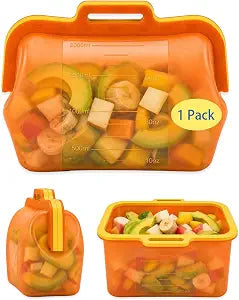 Magnetic Fast Seal Reusable Silicone Food Storage Bag, 68 oz, NUZEAK