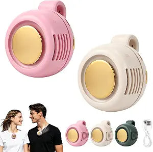 Portable Clip On Fan for Shirt,2Pcs Small Whirlwind Clip Fan Rechargeable,3 Speeds Hands-Free Personal Mini Bladeless Fan Clip On for Clothing Shirt Belt,360 Rotatable Whirlwind Clip Waist Neck Fan