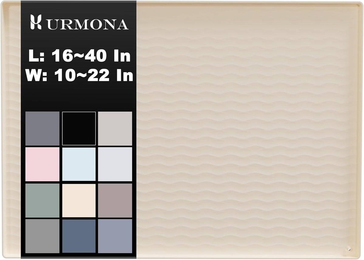 URMONA 25 x 19 in Waterproof Silicone Under Sink Mat, Cabinet Protector