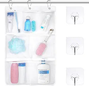 F-color 7-Pocket Mesh Shower Caddy - Hanging Shower Organizer for Cruise