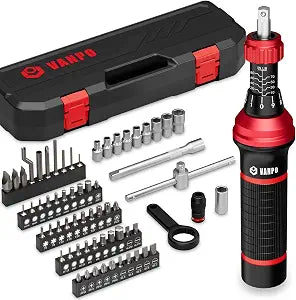 VANPO Torque Screwdriver, 1080 in-lb, 64 Pieces, Click Style for Gunsmith