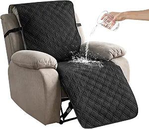 23.6'' Recliner Chair Covers 100% Waterproof Recliner Cover,Non-Slip Recliner Chair Cover Sofa Slipcover,Washable Couch with Elastic Straps Protector for Kids, Dogs, Pets Black