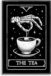 Tea Skeleton Tarot Kitchen, 12 x 18 Inch Framed Gicle Print