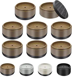 Furniture Risers Bed Risers Heavy Duty 1 inch, 2 inch, 3 inch, 4 inch Round Adjustable Bed Lifts Riser for Desk Legs Table Couch Sofa Chair Refrigerator Washing Machine (1 Inch, Brown, 8 Pack)