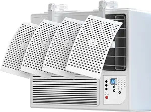 Window Air Conditioner Deflector, 17.7" Length AC Vent Deflector, 4 Blades Adjustable, Direct Airflow Prevention