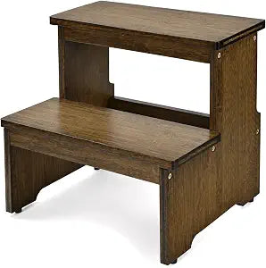 StrongTek Bamboo 2 Step Stool for Adults, Bed Step Stool for High Beds