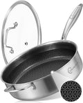 LOLYKITCH 6-Quart Large Frying Pan with Lid | 12 Inch | Detachable Handle