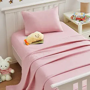 Light Pink Toddler Sheets, 3-Piece Pink Sheet Set for Toddler