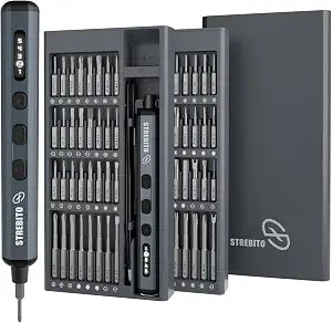 STREBITO Mini Electric Screwdriver, 70 in 1 Small Electric Screwdriver Set