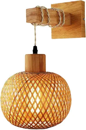 Rattan Wall Sconce Light,Lamps for Bedroom, Farmhouse Wall Sconces, Wall Mount Light Fixture Indoor, Boho Bedside Wall Sconces for Living Room (Rattan)