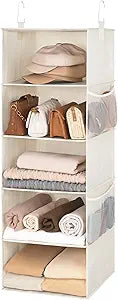StorageWorks Hanging Closet Organizer for Small Closets, 5 Shelf