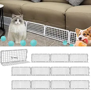 12PCS Under Couch Blocker for Bed Furniture with 100 Ties White