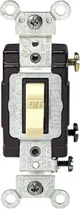Leviton 20-Amp, 120/277-Volt, Toggle Single-Pole AC Quiet Switch, Commercial Grade, Grounding, Ivory, CS120-2I