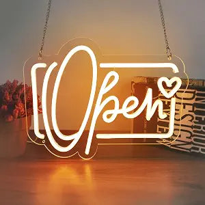 Neon Open Sign for Business Wall Decor,LED Neon Sign Lights, 13.3 * 10.3 in
