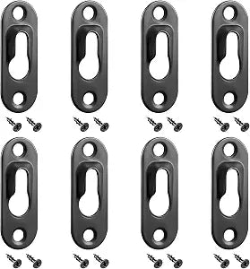 Hotop 40 Pieces Single Keyhole Hangers with 80 Pieces Screws, Black