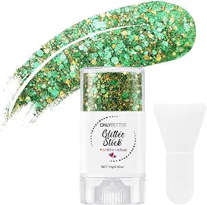Green and Gold Glitter Stick for Body Face Hair Glitter Makeup