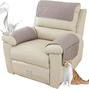 Quilted Recliner Armrest and Headrest Covers Set